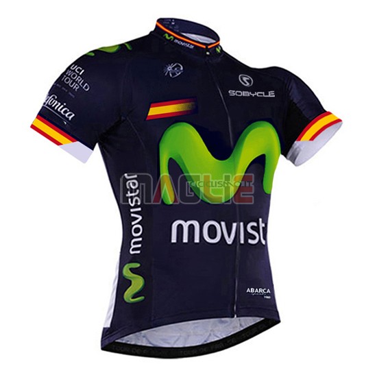 Maglia Movistar manica corta 2017 verde e blu